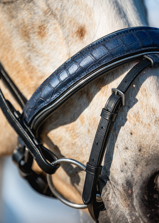 NAVY CROC Limited Collection Bridle - Black or Brown Leather