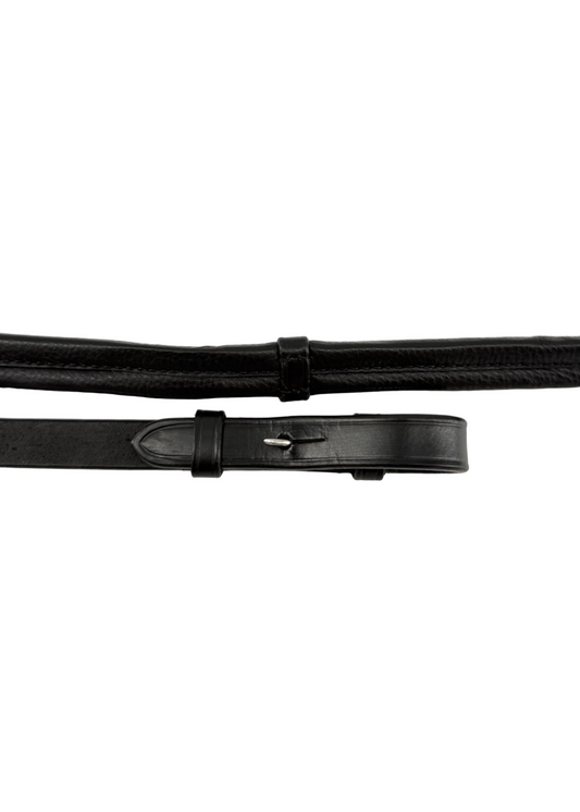 Soft Gel Padded Reins - Black Leather
