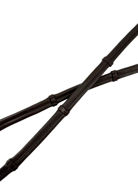 Soft Gel Padded Reins - Brown Leather