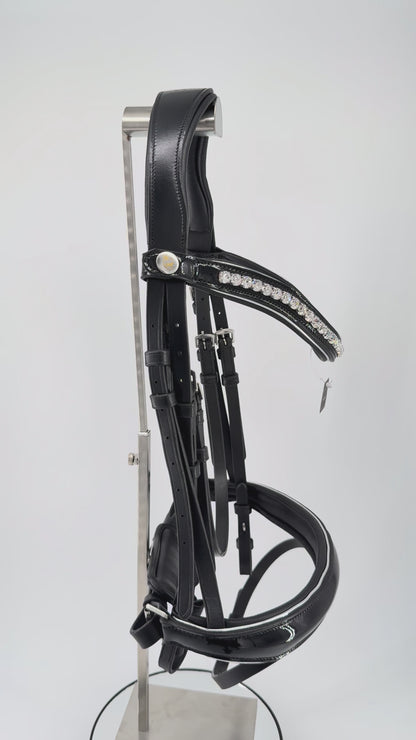 BLACK PATENT LEATHER + SILVER Signature Bridle
